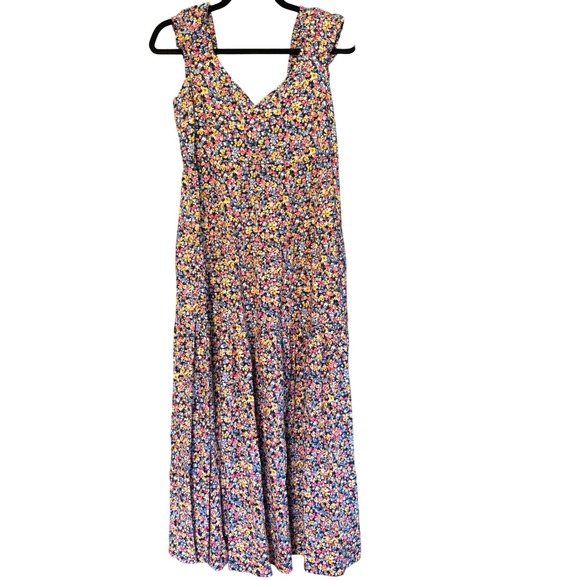 Old Navy Dresses & Skirts - Old Navy Womens Floral‎ Midi Dress Navy Blue Ditsy Tiered Smocked Size M NEW